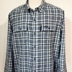 Sitka Gear Frontier Gray Lead Plaid Wool Blend Shirt Men's XXL